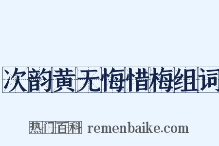 次韵黄无悔惜梅组词是什么意思的图片